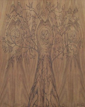  “Árbol no. 15”, 2018, Acrílico sobre tela, 100 x 80 cm 